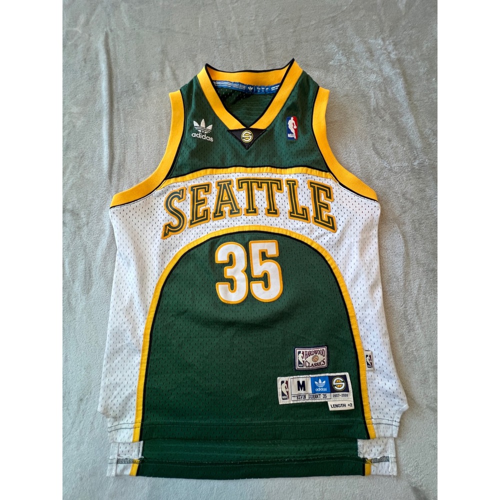 Adidas Basketball Jersey Kids Medium Green Kevin Durant Seattle SuperSonics 35